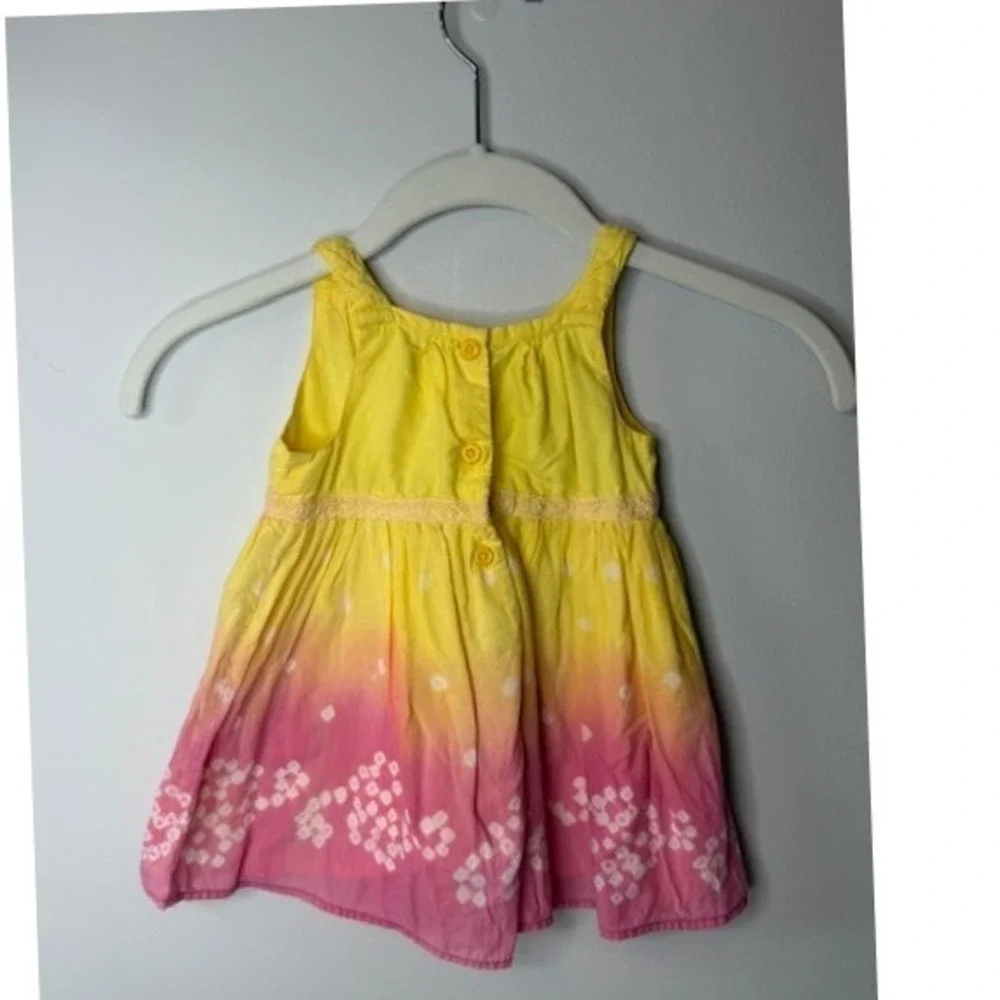 Childrens Place pink and yellow hombre print toddler dress 12 month - Picture 2 of 5